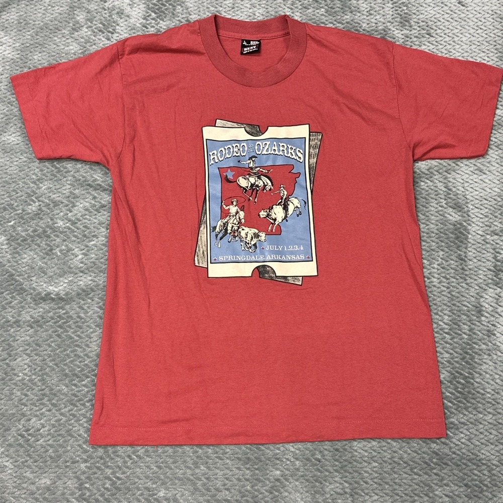 Vintage Single Stitch‎ Mens L Tee Shirt Springdale Arkansas Rodeo Of The Ozark